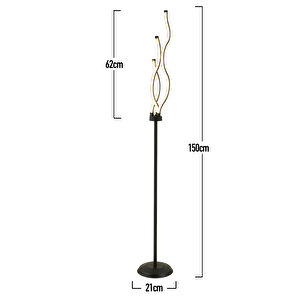 Fiesta Siyah 38 Watt 3 Renkli Led Modern Tasarım Metal Lambader