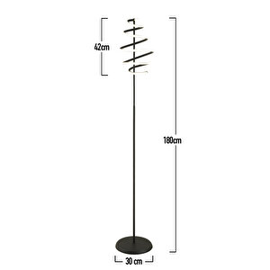 Parya Siyah 72 Watt 3 Renkli Led Modern Tasarım Metal Lambader