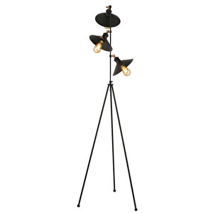 Violet 3lü Siyah Modern Tasarım Retro 3 Ayaklı Abajur Lamba Metal Lambader