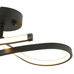 Vetto Siyah 38 Watt Plafonyer 3 Renkli Ledli Modern Mutfak Banyo Led Salon Sarkıt Avize Siyah