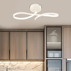 Vetto Beyaz 38 Watt Plafonyer 3 Renkli Ledli Modern Mutfak Banyo Led Salon Sarkıt Avize Beyaz