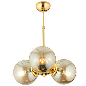 Novento 3lü Gold Bal Camlı Modern Sarkıt Mutfak Salon Avize