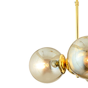 Novento 3lü Gold Bal Camlı Modern Sarkıt Mutfak Salon Avize