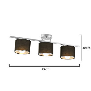 Selina 3lü Krom Modern Plafonyer Genç Odası Mutfak Yatak Odası Avize
