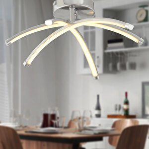 Dosse 3lü Krom 28 Watt Plafonyer 3 Renkli Ledli Modern Mutfak Banyo Led Salon Sarkıt Avize Krom