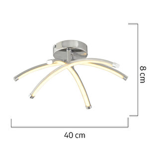 Dosse 3lü Krom 28 Watt Plafonyer 3 Renkli Ledli Modern Mutfak Banyo Led Salon Sarkıt Avize Krom