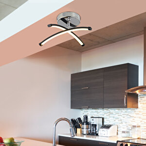 Dosse 2li Siyah 15 Watt Plafonyer 3 Renkli Ledli Modern Mutfak Banyo Led Salon Sarkıt Avize