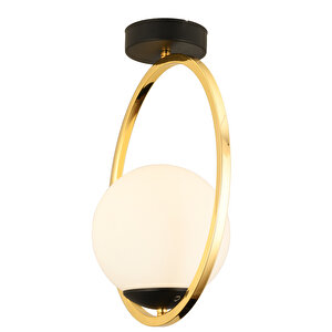 Lifos Tekli Gold Kaplamalı Plafonyer Modern Mutfak Salon Avize Gold