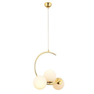 Ladre 3lü Beyaz Camlı Gold Modern Sarkıt, Mutfakyatak Odası Salon Avize Gold