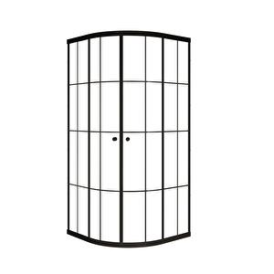 Duşakabin Oval Siyah Çizgi-karolaj - Ölçü : 90x90 Cm 90x90 cm