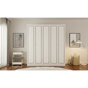 Grey 5 Kapaklı Gardırop