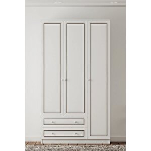 Grey 3 Kapak 2 Çekmeceli Gardırop