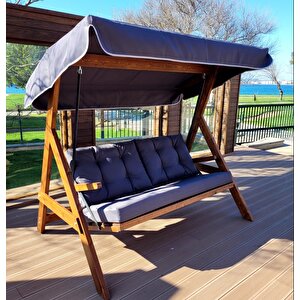 Paris 2000 Salıncak, Balkon salıncağı, 3 kişilik salıncak, ahşap salıncak, ahşap bahçe salıncağı, teras salıncağı, balkon salıncağı, rattan salıncak, veranda salıncağı, ahşap salıncak modelleri, salıncaklar, Antrasit