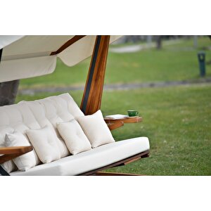 Luna Deluxe 2600 İroko Beş Kişilik Ahşap Bahçe Salıncağı