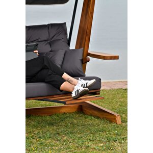 Luna Deluxe 2600 İroko Beş Kişilik Ahşap Bahçe Salıncağı