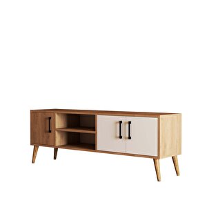 1584 Exxen 150 Cm (ahşap Ayakli) Tv Üni̇tesi̇ Sepet-beyaz