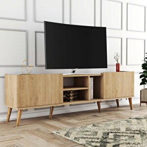 1350 Lotus 180 Cm (ahşap Ayakli) Tv Üni̇tesi̇ Sepet
