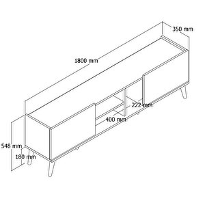 1350 Lotus 180 Cm (ahşap Ayakli) Tv Üni̇tesi̇ Sepet