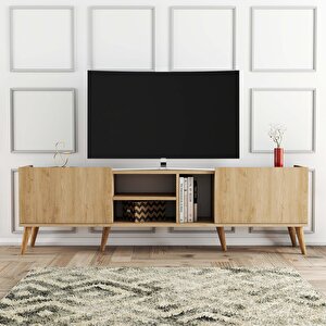 1350 Lotus 180 Cm (ahşap Ayakli) Tv Üni̇tesi̇ Sepet