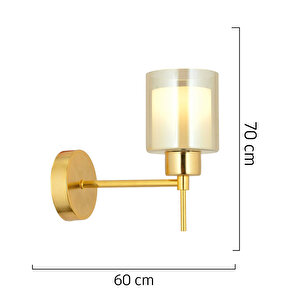 Cemre 4 Lü Gold Modern Tasarım Yatak Odası Salon Avize-aplik Seti 3 Parça Avize-aplik Seti Seti