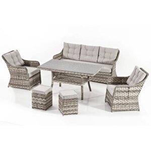 Vivaldi Rattan Bahçe Balkon Oturma Grubu (3+1+1+masa)