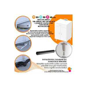 Birce Set Altı Dolap Beyaz