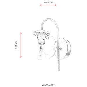 Derin Aplik E27 12w 20cm Metal Siyah Avonni-ap-4331-1bsy