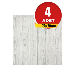 4 Adet, 70x70Cm 0,50M² 3d Dekoratif Ahşap Lambri Görünüm Kendinden Yapışkanlı Duvar Kağıdı Kaplama Panel Köpük -AD03