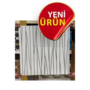 4 Adet, 70x70cm 0,50M² Gümüş Beyaz Çizgiler Kendinden Yapışkanlı Estetik 3d Duvar Paneli Köpük -2012