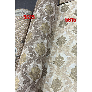 Zümrüt Exclusive 5625 Krem Kahve Küçük Damask Desen Duvar Duvar Kağıdı 5M²