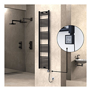 Haiti Elektrikli Havlupan 400x1800 Mat Siyah (ktx3 Termostatlı) 600 Watt Spiral Kablolu