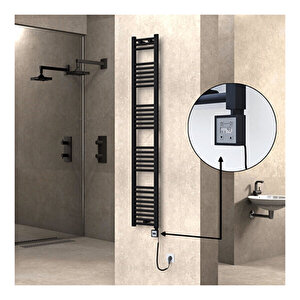 Haiti Elektrikli Havlupan 300x1800 Mat Siyah (ktx3 Termostatlı) 300 Watt Spiral Kablolu