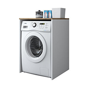 Rani Kd103 Çamaşır - Kurutma Makinesi Dolabı Kapaksız Beyaz - Sepet Ceviz
