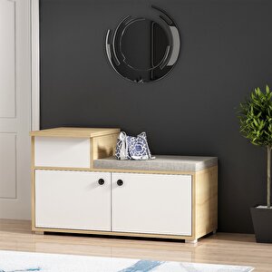 Elegant Minderli Ayakkabilik Safirmeşe-Beyaz