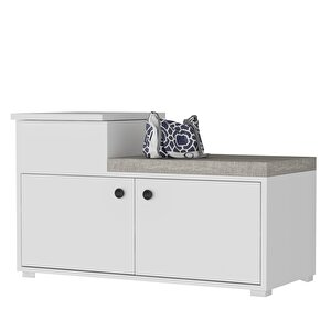 Elegant Minderli Ayakkabilik Beyaz-Beyaz