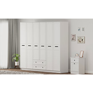 Rumy-s1 6 Kapak 2 Çekmeceli Gardırop-210