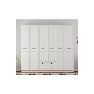 Rumy-s1 6 Kapak 2 Çekmeceli Gardırop-210