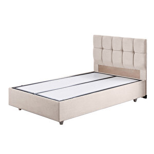 Berlin Tek Kişilik Baza Başlık Comfort Yatak  Seti  Krem 90x190 cm