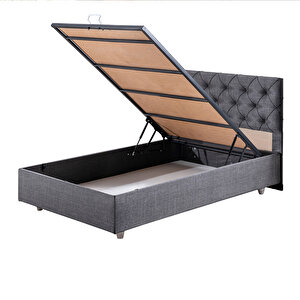 Eylül Tek Kişilik Baza Başlık Comfort Yatak Seti - Gri 100x200 cm