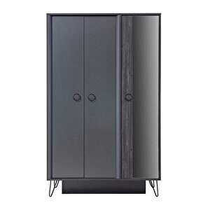 Black New Genç Odası-3 Kapaklı Dolap