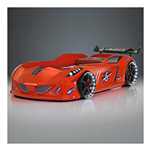 Jaguar Full Ledli Rüzgarlıklı  Arabalı Yatak Kırmızı