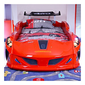 Jaguar Full Ledli Rüzgarlıklı  Arabalı Yatak Kırmızı