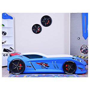 Jaguar Standart Rüzgarlıklı  Arabalı Yatak Mavi