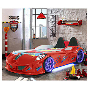 Jaguar Full Ledli Koltuklu Arabalı Yatak Kırmızı