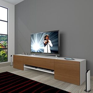 1e1 Mdf Tv Ünitesi Tv Sehpası Beyaz - Ceviz