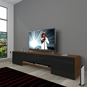 1e1 Mdf Tv Ünitesi Tv Sehpası Ceviz-Siyah