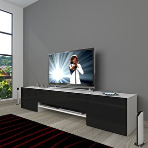 1e1 Slm Tv Ünitesi Tv Sehpası Beyaz - Siyah