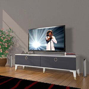 Eko 140 Mdf Std Gold Tv Ünitesi Tv Sehpası Beyaz - Antrasit