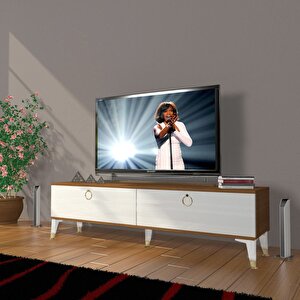 Eko 140 Mdf Std Gold Tv Ünitesi Tv Sehpası Ceviz Beyaz
