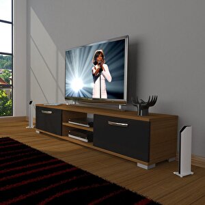 Eko 140 Mdf Dvd Tv Ünitesi Tv Sehpası Ceviz-Siyah